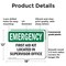 Signmission First Aid Kit Located In Supervisor Office, 18 in W x Rectangle, Plastic OS-2PACK-EM-P-1218-L-10374 - alternate 4